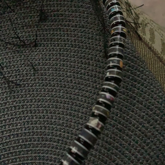 Grey, beaded handle purse - Picture 3 of 3